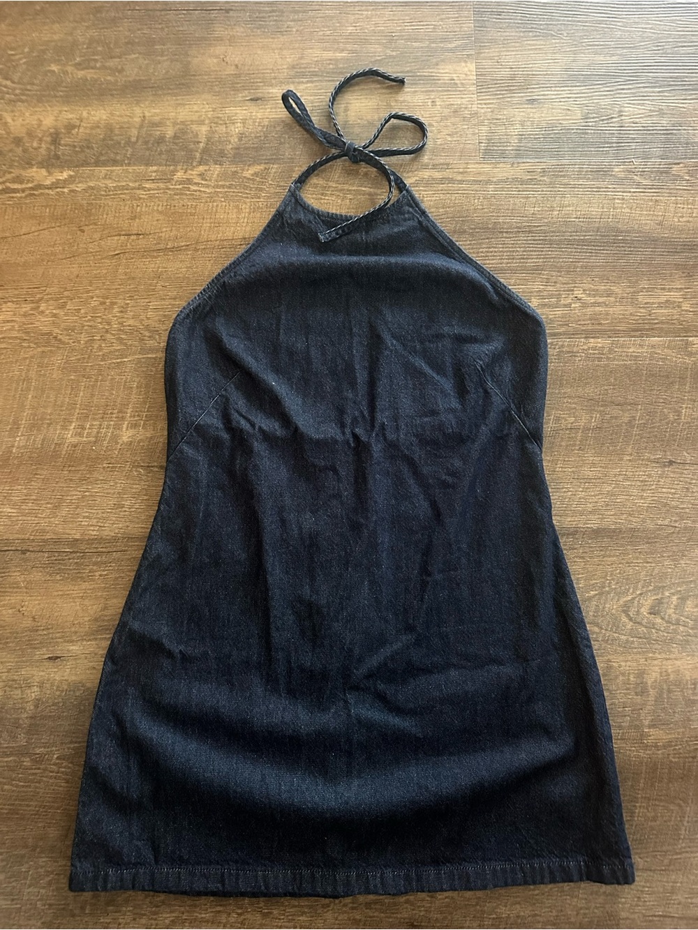 Dark blue Halter Denim Mini Dress - Abercrombie & Fitch